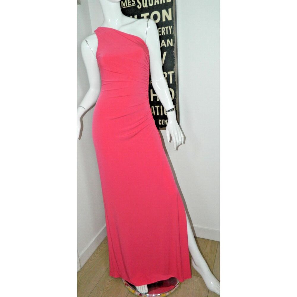 Cache Dress Size 4 Pink‎ Side Beaded Rouched Vintage 90s Y2K Womens